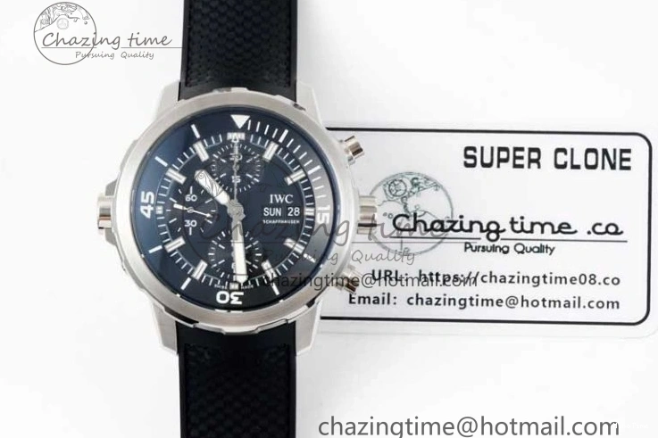 MIROTIME 1226 Aquatimer Chrono SS RSF 1:1 Best Edition Black Dial on Black Rubber Strap A EyeCatching 7073